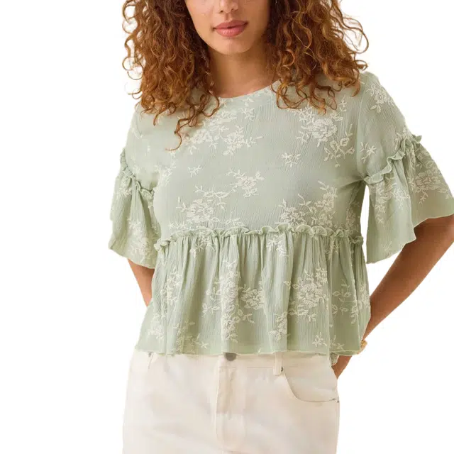ALTAR'D STATE Wanda Ruffle Babydoll Top