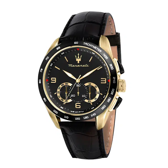 Maserati Explorer Quartz Leather Black Dial