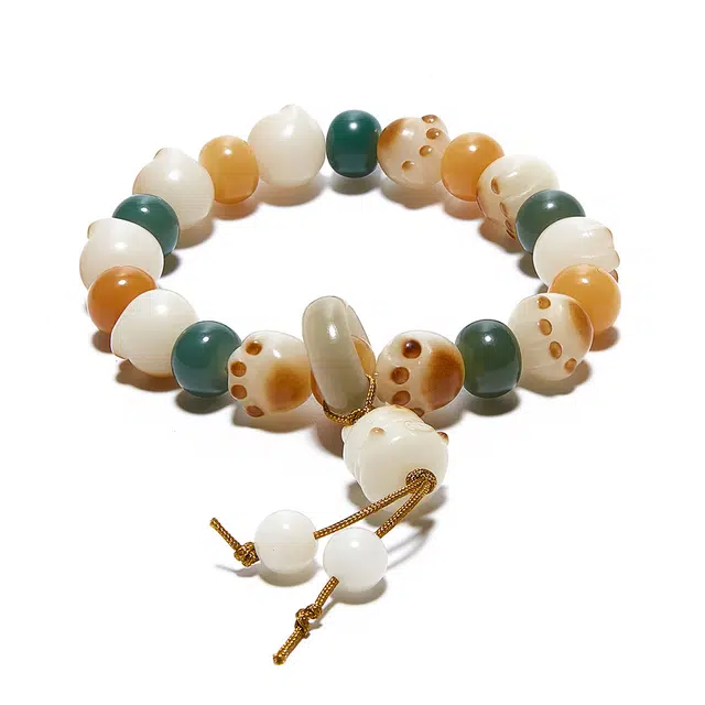 钵提 福运烧猫猫爪 文玩绕指柔炭爪跑环款 菩提子/菩提籽 手串 男女同款情侣款