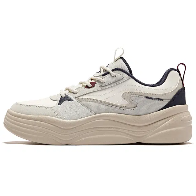 鸿星尔克 悠游 经典街潮 增高耐磨 低帮 板鞋 男款 微晶白铅笔灰