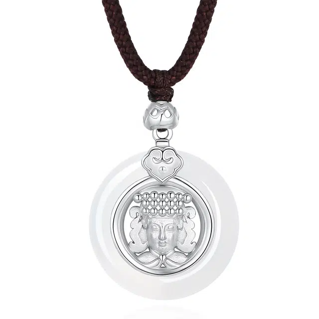 老凤祥 妈祖平安扣 新中式国潮轻奢大气 喜乐平安安康顺遂 小众简约高级感#好运 玉髓 项链 女款