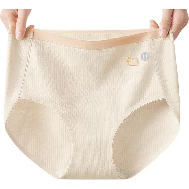 轻迎 纯棉高腰包臀抗菌裆无痕三角短裤夏季薄款舒适亲肤内裤 女款