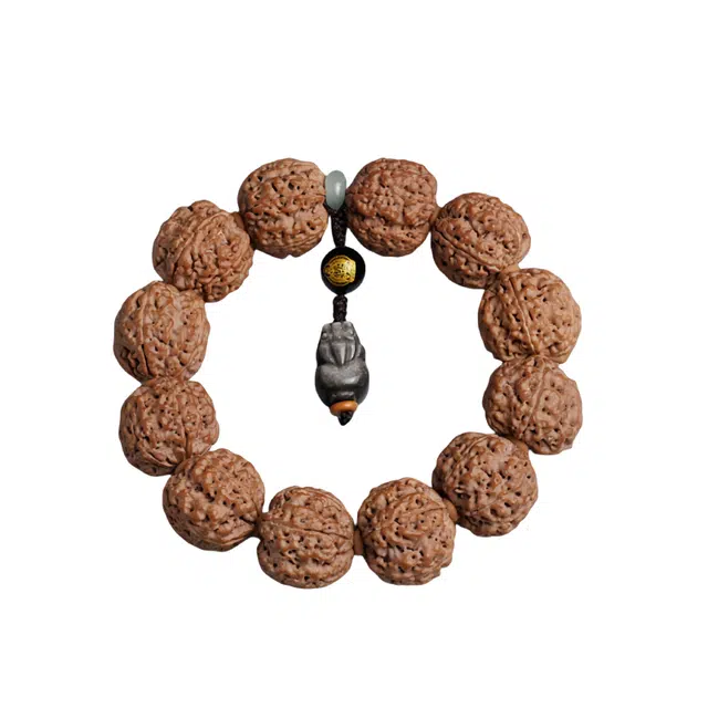 宣华意 中式国风复古盘玩手持高端精品原籽文玩配饰生肖招财转运貔貅#好运 金刚菩提 手串 男女同款情侣款