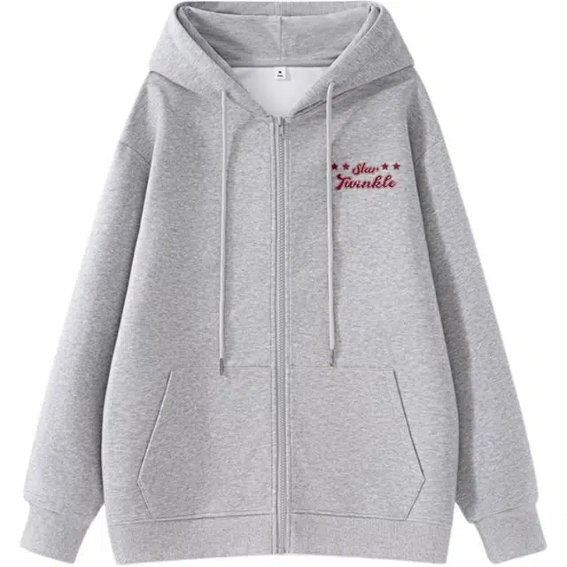 棉致 潮流个性美式简约字母时尚百搭纯色牛奶丝复合抗皱宽松落肩休闲卫衣 女款