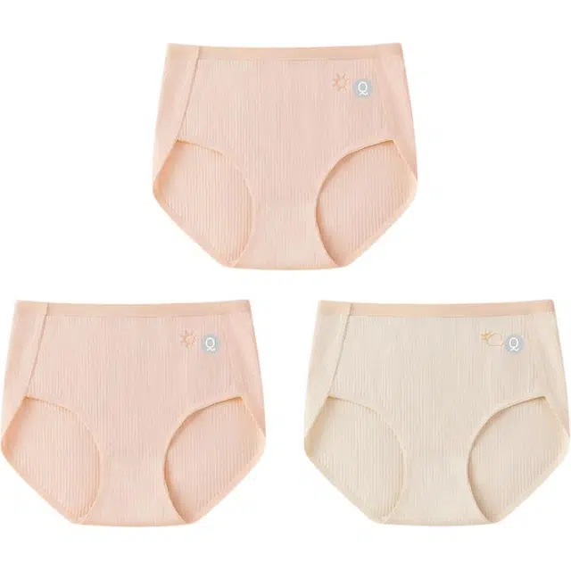 轻迎 纯棉高腰包臀抗菌裆无痕三角短裤夏季薄款舒适亲肤内裤 女款