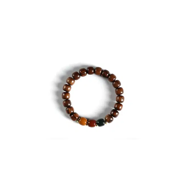 【经典时尚】 缇克玺 好运新中式国潮风复古文艺转运 文玩盘玩佛珠念珠绕指柔 柏木 手串 男女同款情侣款