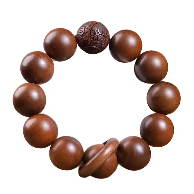 嫒柯 国潮新中式百搭轻奢高级文玩吉祥如意事事顺心盘玩佛珠念珠复古风文艺风#好运 雷击木 手串 男女同款情侣款