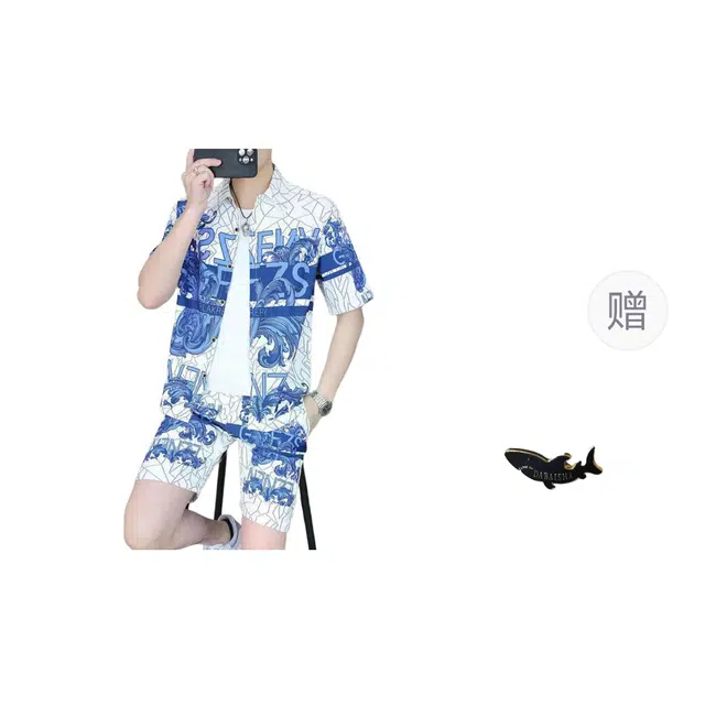 大白鲨 夏季轻奢潮牌休闲运动套装 男款