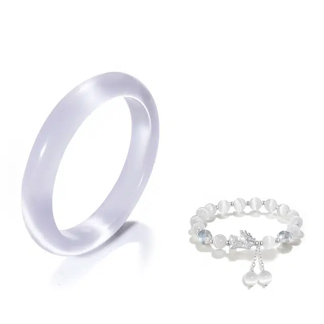 【甄选特级多翠】 琉堇 新中式国潮国风 芋泥啵啵温润细腻 小众古色古香 显白水润 高级轻奢 玻璃猫眼 手镯 女款