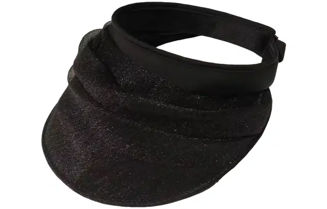 优幽兰 时尚潮流设计感网纱褶皱空顶帽夏季透气防紫外线太阳帽显脸小百搭高级感遮阳帽发箍 锦纶 防晒帽 女款