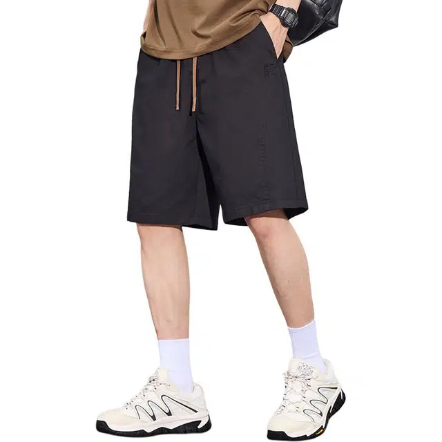 协协乐 夏季冰丝凉感速干薄款透气美式潮牌设计感百搭宽松直筒运动五分中裤休闲短裤 男款