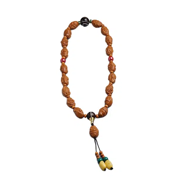 宣华意 手工精雕刻十八罗汉高端文玩手持 橄榄核 手串 男女同款情侣款