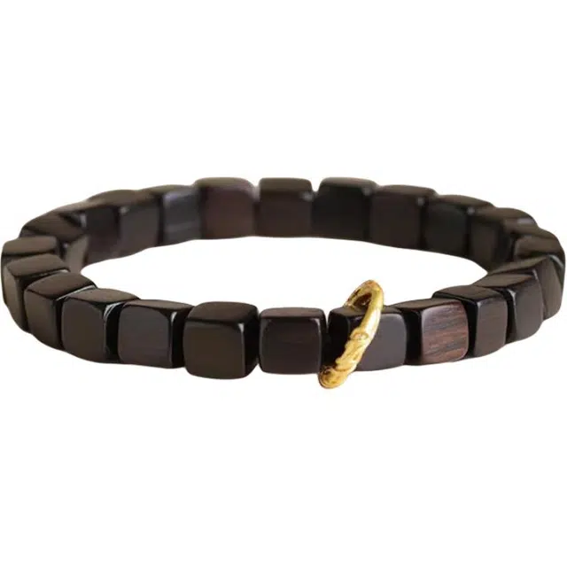 【静心沉气 高品质】 色菲尔 诸事顺利 新中式方糖跑环国风禅意木质文玩佛珠 盘玩转运珠手饰日常百搭#好运 檀木 手串 男女同款情侣款