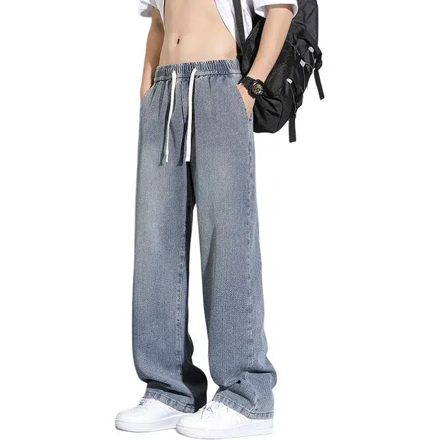 隐狼世家 复古夏季薄款中腰长裤牛仔裤 男款