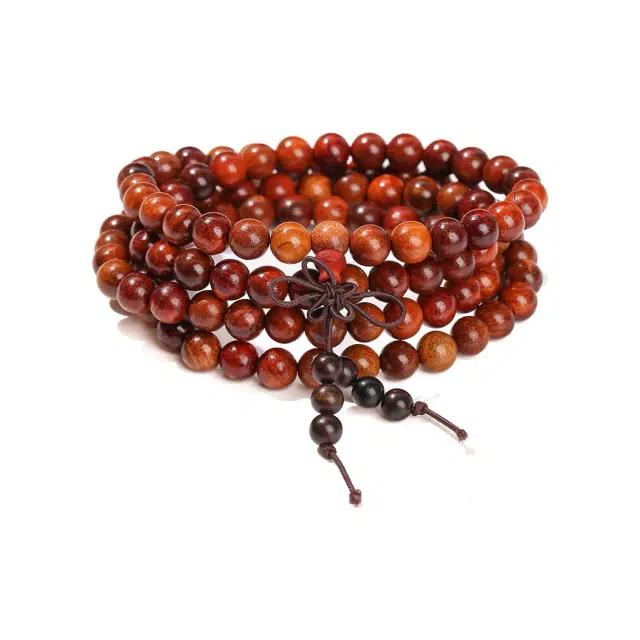 艾卡拉 新中式国潮风简约设计精致念珠好运文玩盘串转运珠招财进宝 红花梨 手串 男女同款情侣款