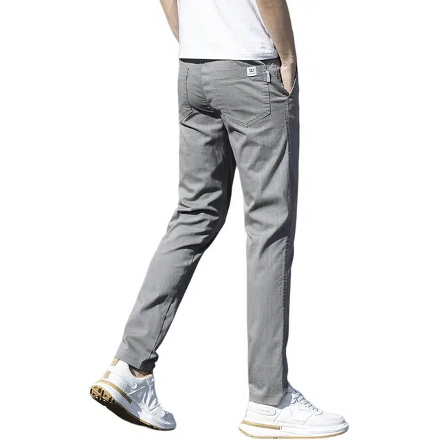 么宁 简约百搭修身直筒轻商务西裤薄款弹力个性痞帅舒适透气休闲裤 男女同款