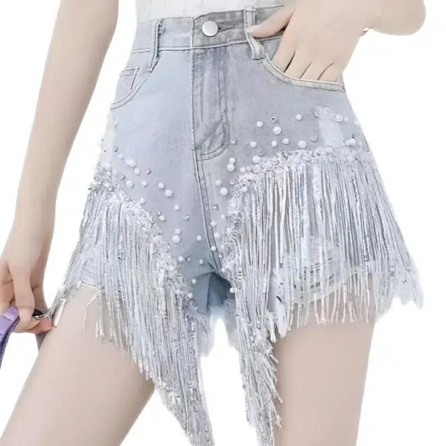 木木兔 时尚高腰显瘦热裤牛仔短裤 女款