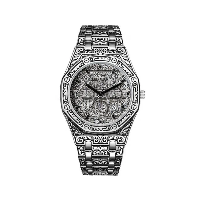 LIBER AEDON Classic Embossed Series Quartz Watch Silver Dial