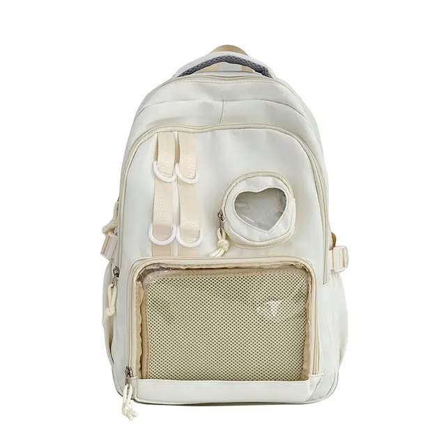 行途 日系校园原宿风初中生小清新大容量书包简约休闲百搭 尼龙 双肩包 男女同款情侣款 黑色/白色/紫色/黄色/蓝色