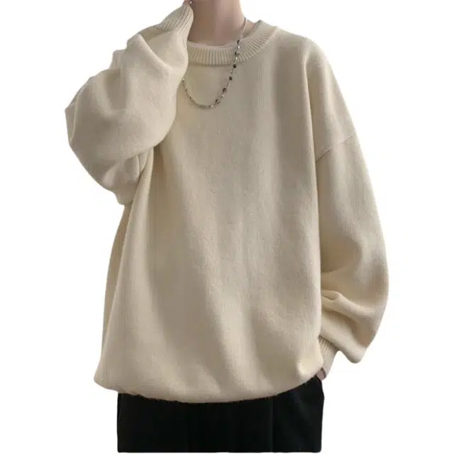 半空山 半空山宽松慵懒风高级感复古纯色内搭打底针织衫 男女同款