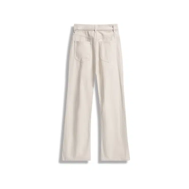 欧路得 美式老钱风弯刀休闲裤男女冬季潮宽松设计感阔腿裤高街直筒微喇裤牛仔裤 男款