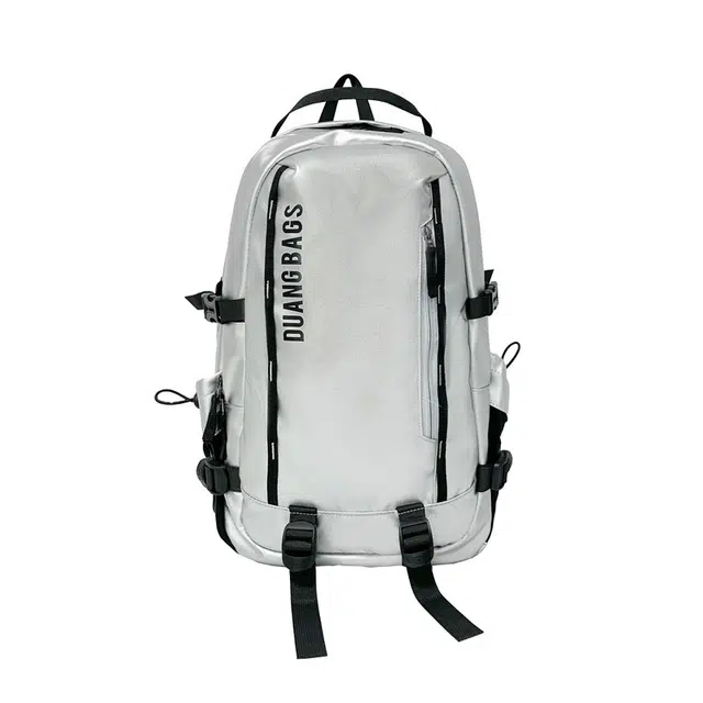 揽月 美式运动大容量轻便出游背包 皮膜 双肩包 常规 男女同款情侣款 银色/黑色/金色