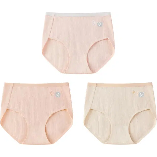 轻迎 纯棉高腰包臀抗菌裆无痕三角短裤夏季薄款舒适亲肤内裤 女款