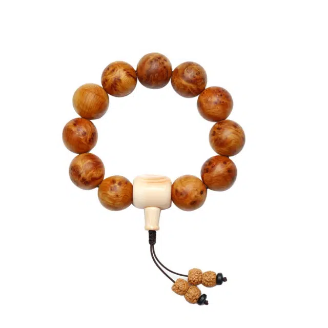 宣华意 中式国风复古简约精品文玩手持陈化料岩柏满瘤疤香木珠配饰盘玩佛珠#好运 崖柏 手串 男女同款情侣款