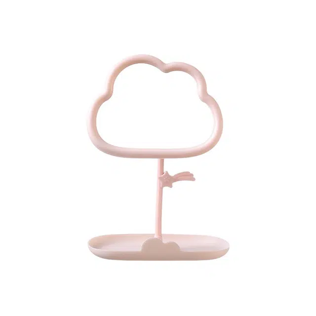 顽顽 卡通流星云朵镜桌面台式单面可旋转化妆镜美妆补妆梳妆公主镜