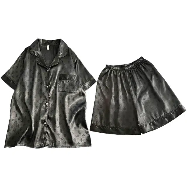 俏韵 翻领夏季冰丝甜美短袖短裤休闲风舒适薄款家居服可外穿睡衣套装 女款