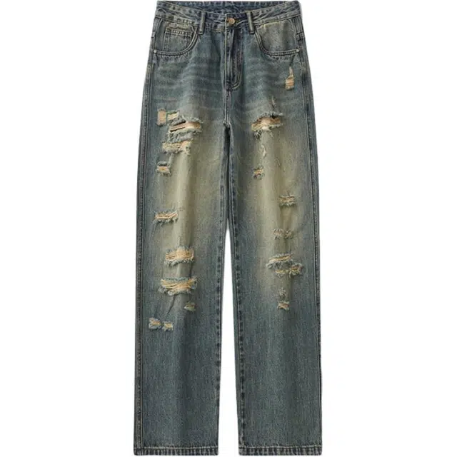 童先森 高街宽松直筒中高腰长裤牛仔裤 男款