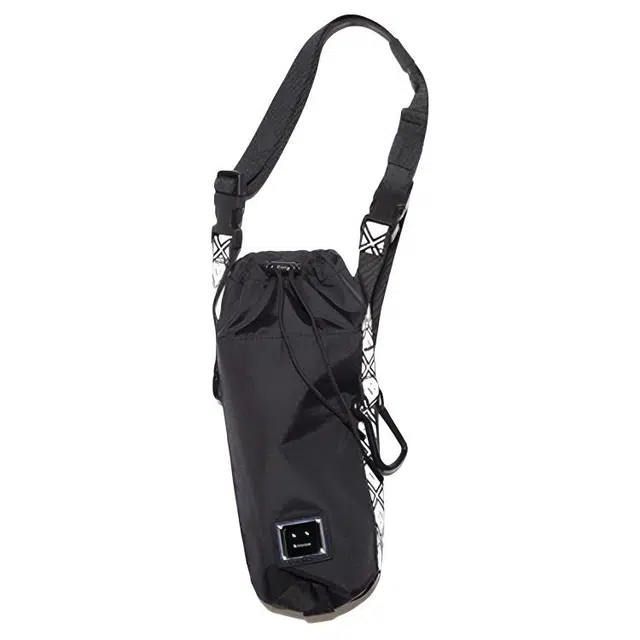 Acne Studios Smiley Logo Drawstring Bag Black