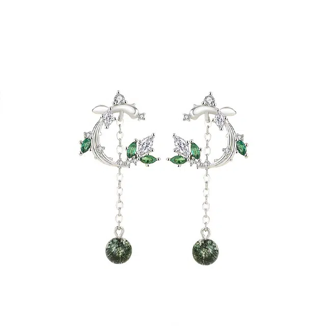 【绿野仙踪】 饰之颜 轻奢风浪漫小清新小众个性 森系花环流苏韩版气质 约会通勤#好运天然 绿幽灵 项链 女款