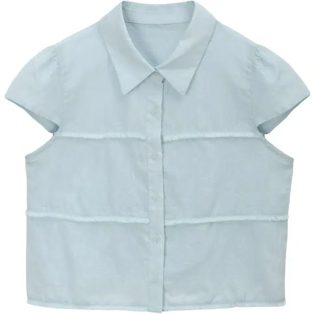 谜秀 清新 温柔 通勤 显白衬衫 女款 薄荷蓝