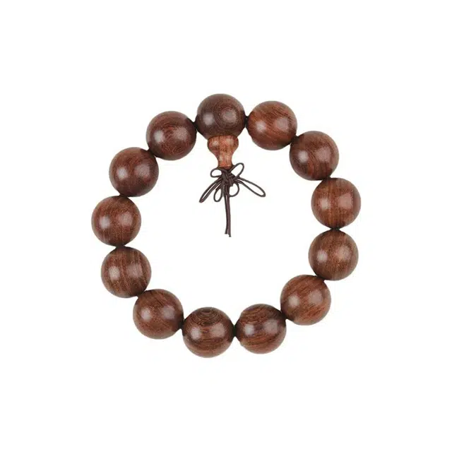 【 优选好料】 艾卡拉 好运平安喜乐好运莲莲绕指柔文玩手持佛珠转招财#运珠 花梨木 手串 男女同款情侣款