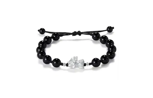 百利金 招财貔貅宝宝 平安纳福顺遂如意国潮复古新中式简约精致气质百搭小众设计可调节转运珠手饰#好运 黑曜石 手链 男女同款情侣款