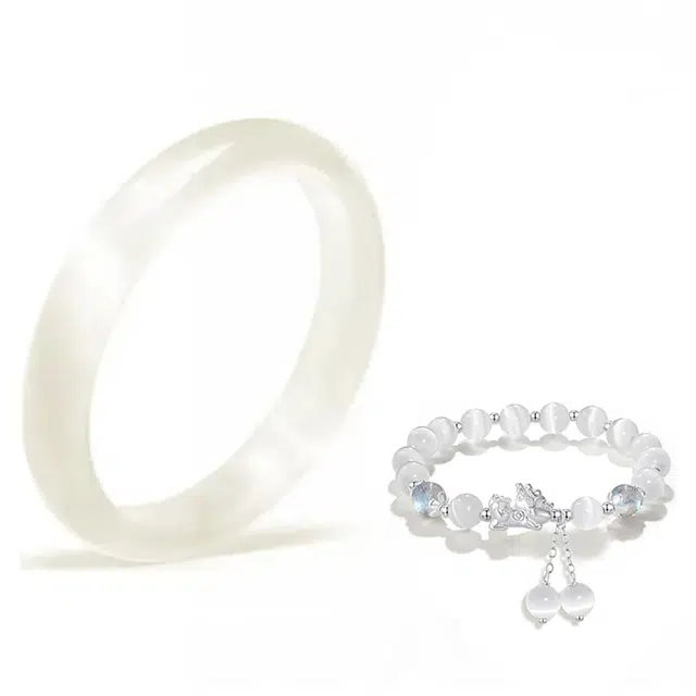 香槟月光荔枝冻正缘 京华录 甄选高品质 恋爱告白古色古香显白温润汉服旗袍温婉#好运 玻璃猫眼 手镯 女款