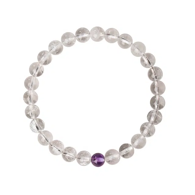 翠雅金楼 清冷纯净白紫晶时来运转 水逆退散净化磁场学业进步招财纳福#好运连连 简约温婉大气精致百搭通勤天然 白水晶 手串 女款