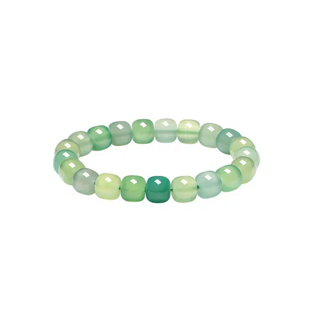 六桂福珠宝 青苹果冻 渐变清新治愈绕指柔盘玩清冷高级气质时尚百搭日常通勤#好运 玉髓 手串 男女同款情侣款