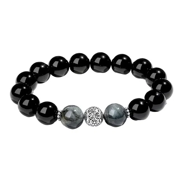 陌阡雪 国潮幸运铃铛 时尚精致轻奢高级感 灵动俏皮 新中式设计#好运天然 黑曜石 手串 男女同款情侣款