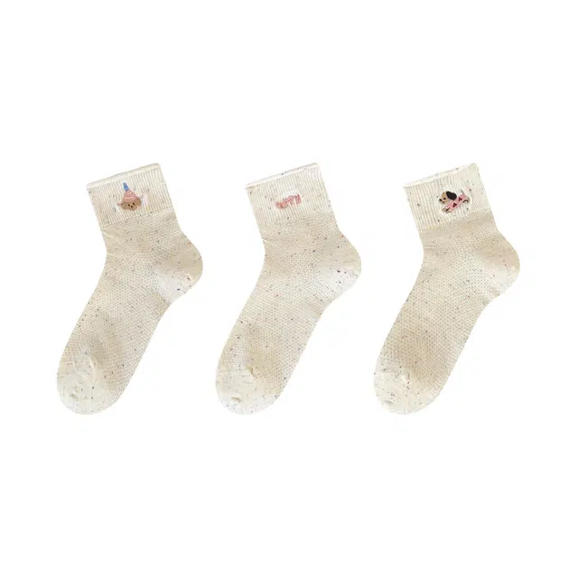 潇潇玲珑阁 夏日轻薄纯棉袜子可爱卡通夏天薄款短袜 女款 组合装