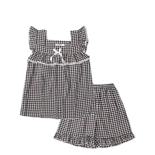 俏韵 方领夏季云朵棉甜美休闲舒适薄款家居服可外穿睡衣套装 女款