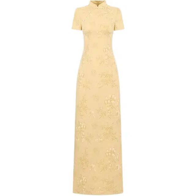 小卷要加油 复古温婉旗袍女夏气质长裙新中式国风短袖连衣裙 女款