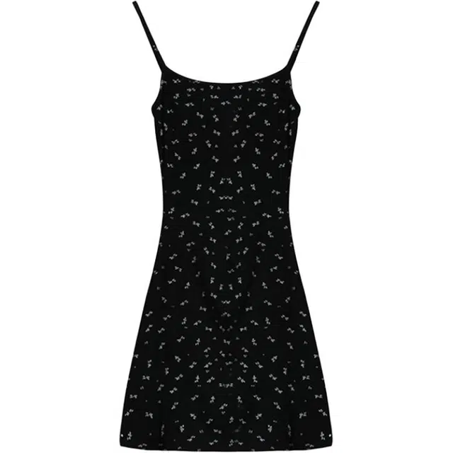 小卷要加油 法式碎花修身显瘦收腰显气质吊带连衣裙 女款