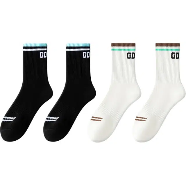 洛·恋 薄款透气防臭运动夏季中筒袜 男款