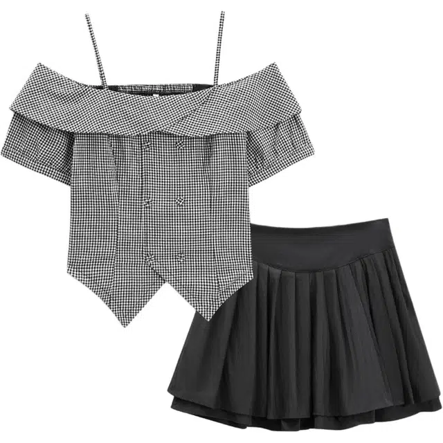 爱依服 夏季性感小女人短袖裙装套装 女款