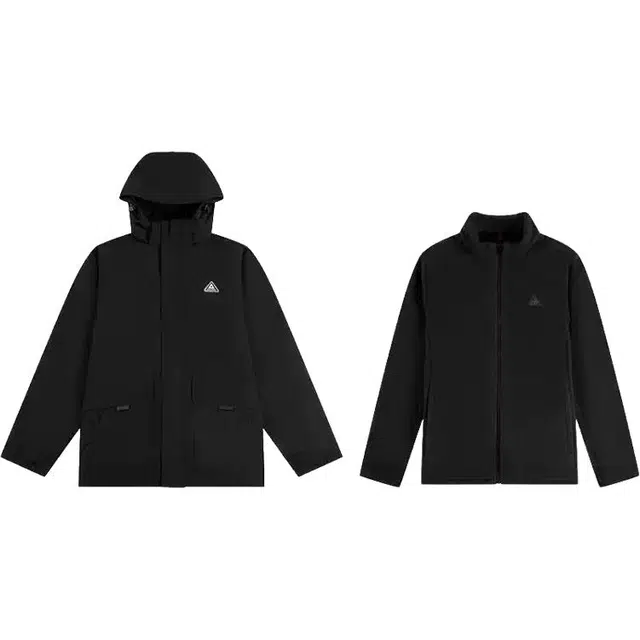 匹克 运动生活系列 纯色拉链连帽百搭休闲三合一风衣 男款