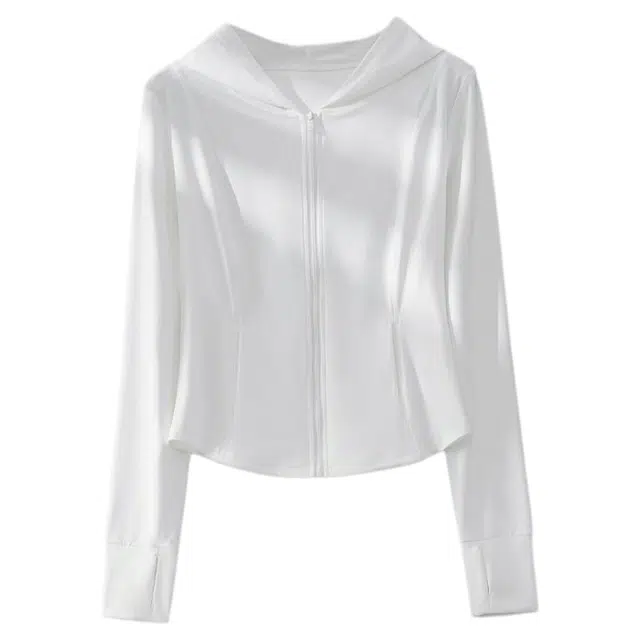 华夏儿女 修身收腰显瘦透气连帽开衫夹克外套 女款