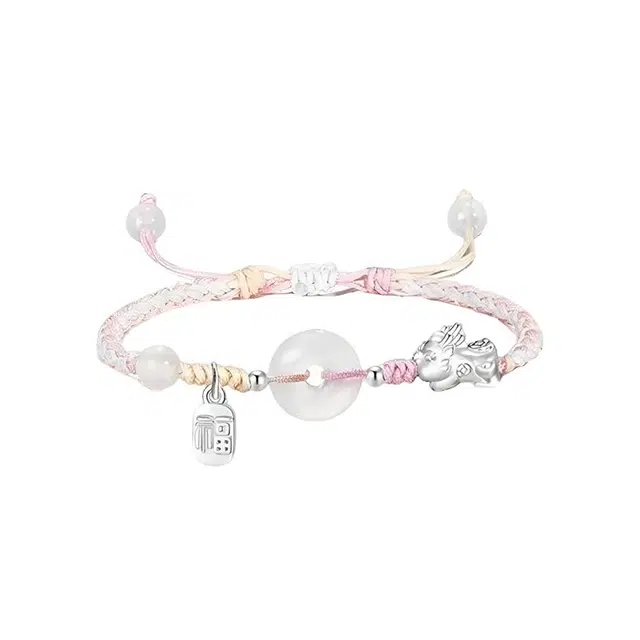 金大福 貔貅宝宝平安扣 国潮新中式吞金兽 平安转运 招财纳福 牌甜美小清新 小众高级感设计#好运 玉髓 手绳 男女同款情侣款