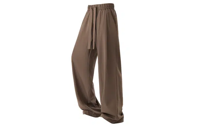 空白町 基础款简约百搭冰丝凉感纯色高级感抽绳轻薄户外通勤垂坠感宽松休闲微喇西装裤 男女同款